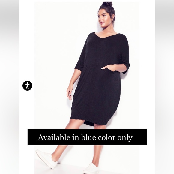 NWT Arna York Crush Knit Dress - Blue - Picture 2 of 6